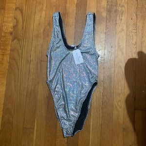 Rave Wonderland New Metallic Body Suit Size S
